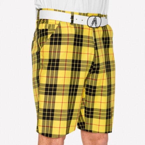 Royal & Awesome Golf Shorts Mens Size 44 Stretch Plaid Loud MacLeod Preppy 10" - Picture 1 of 10